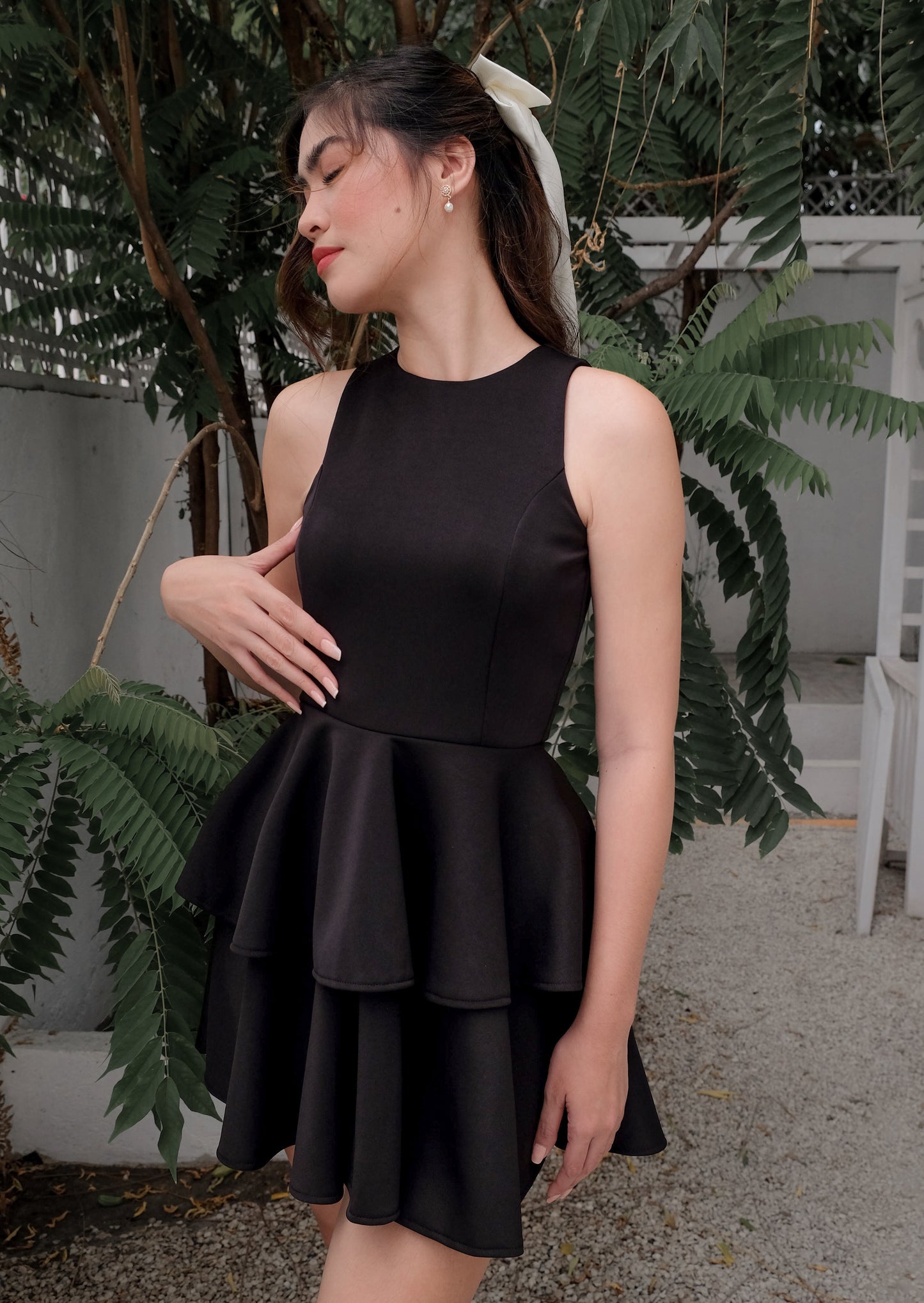Leonora Two-tiered Halter Mini Dress
