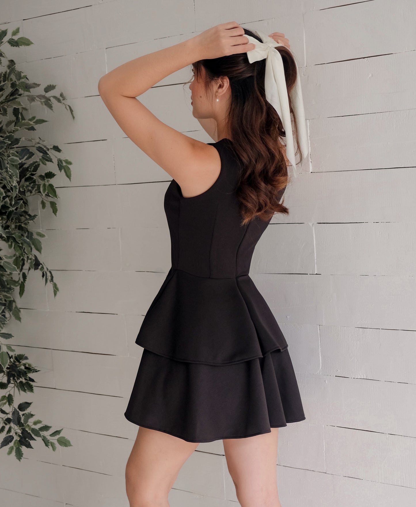 Leonora Two-tiered Halter Mini Dress