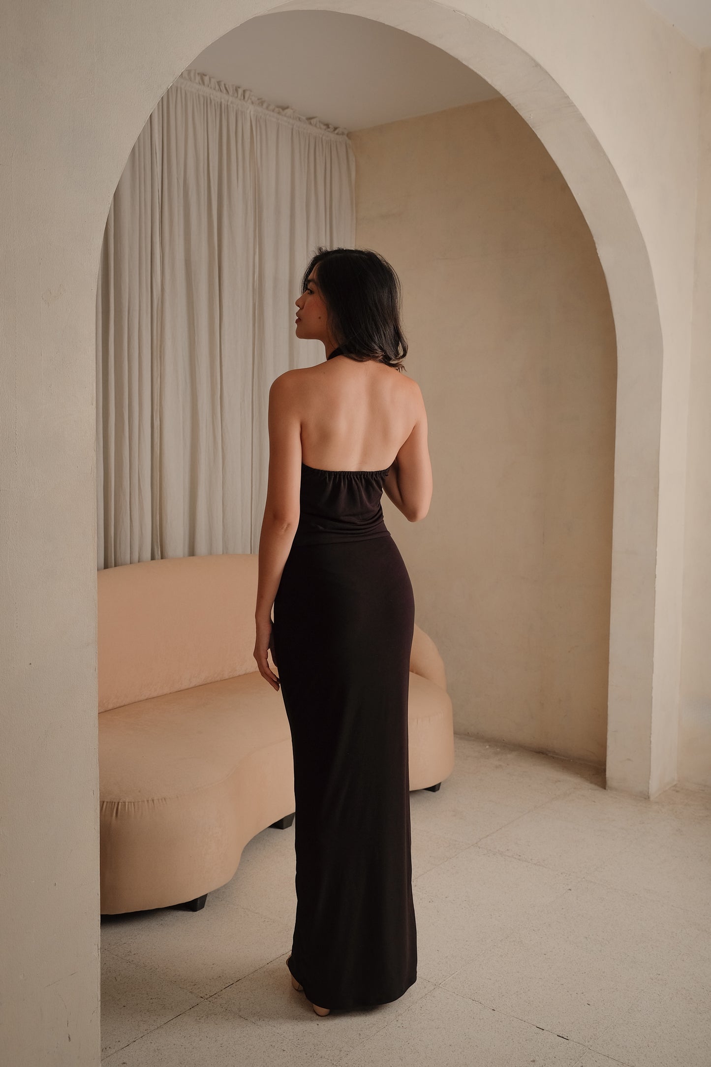 Amara Cross Halter Maxi Dress