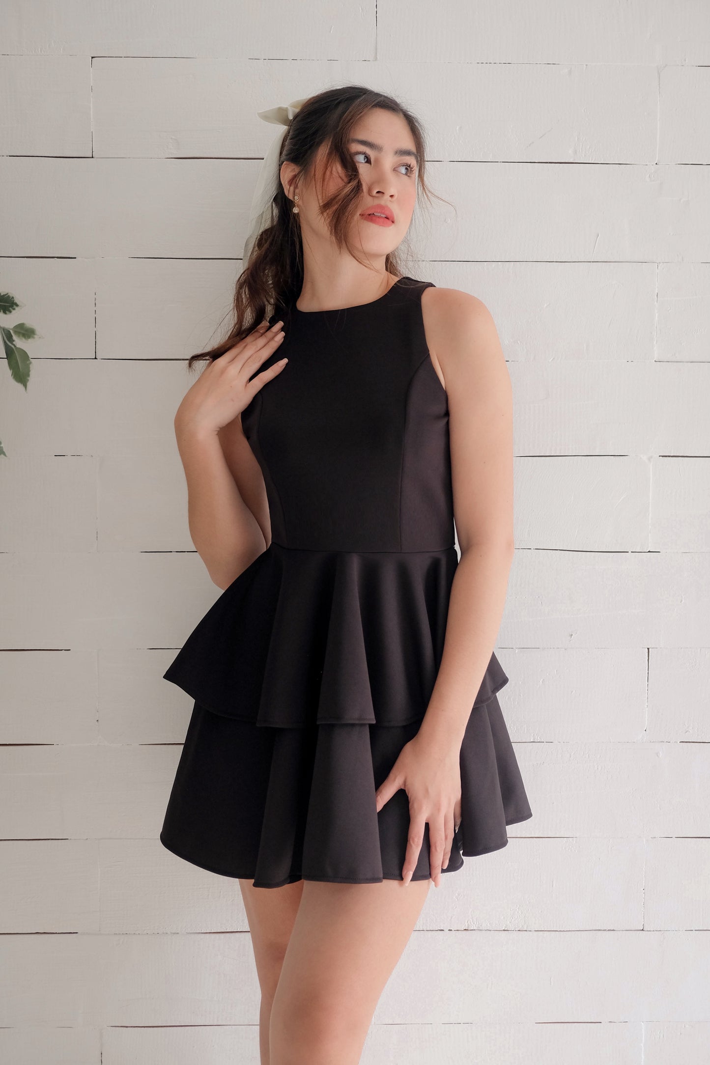Leonora Two-tiered Halter Mini Dress