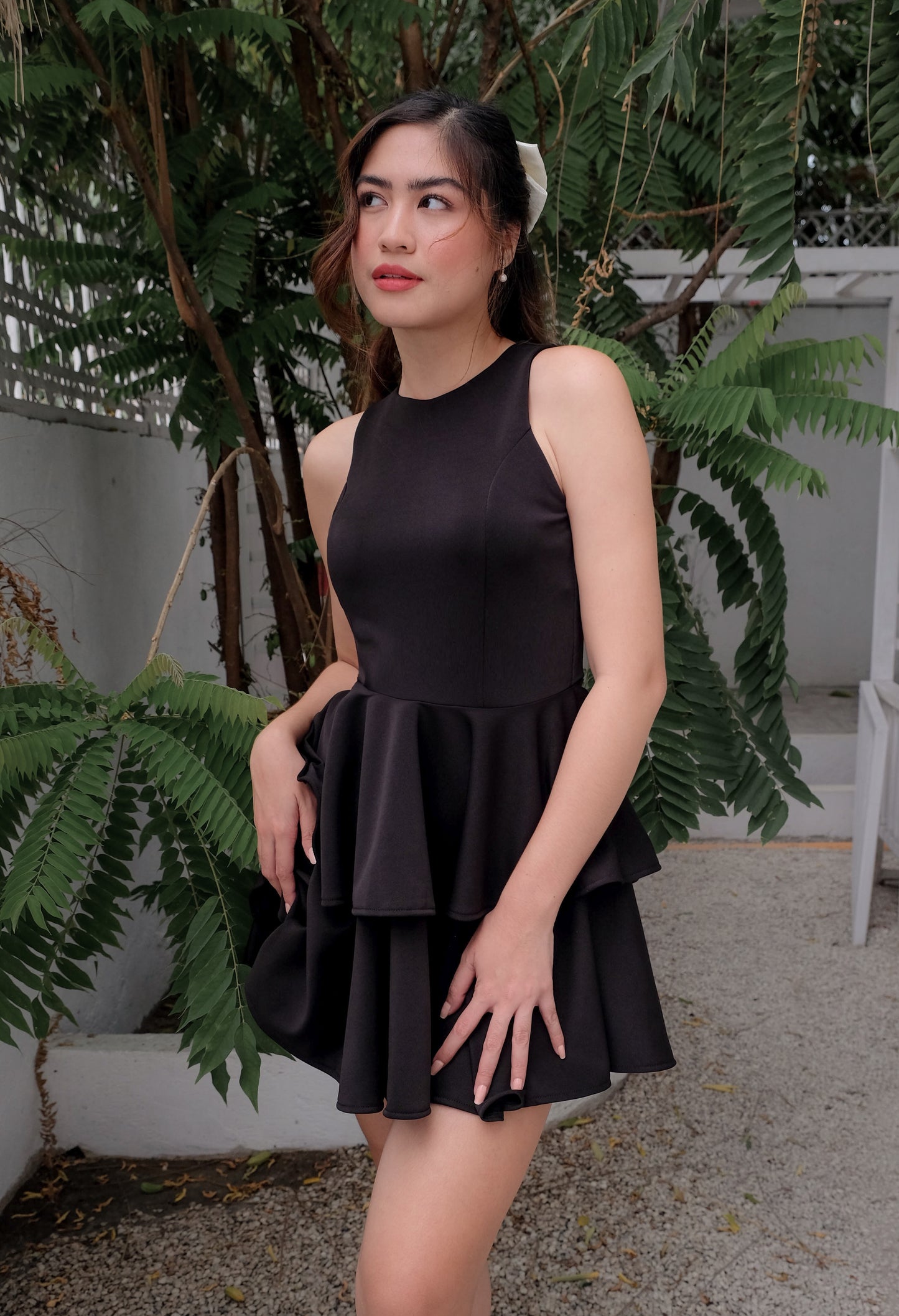 Leonora Two-tiered Halter Mini Dress