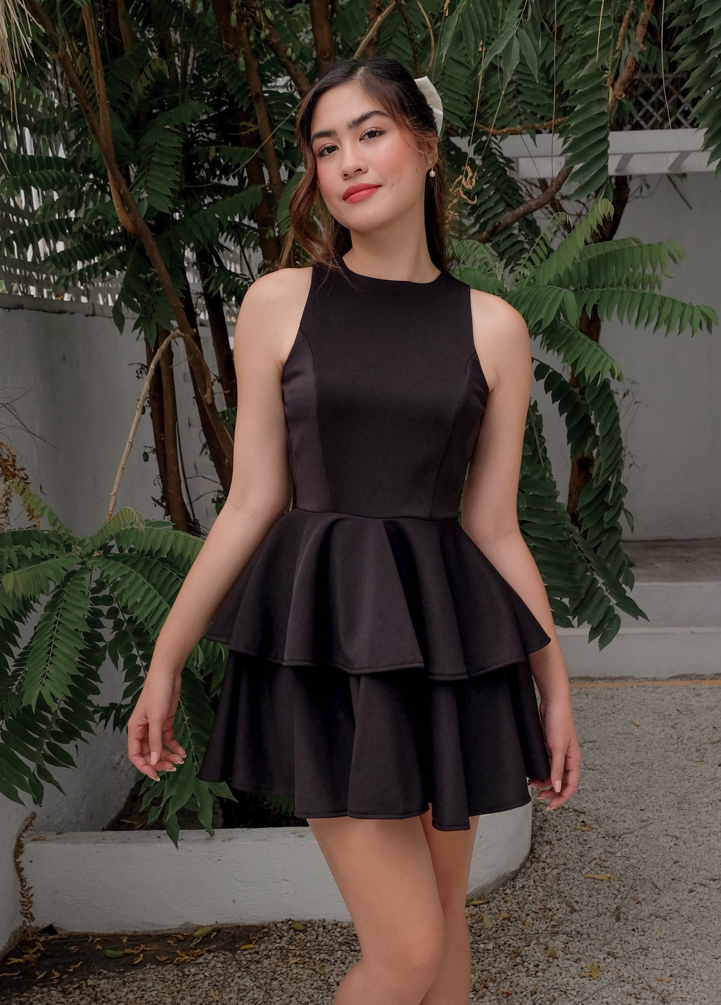 Leonora Two-tiered Halter Mini Dress