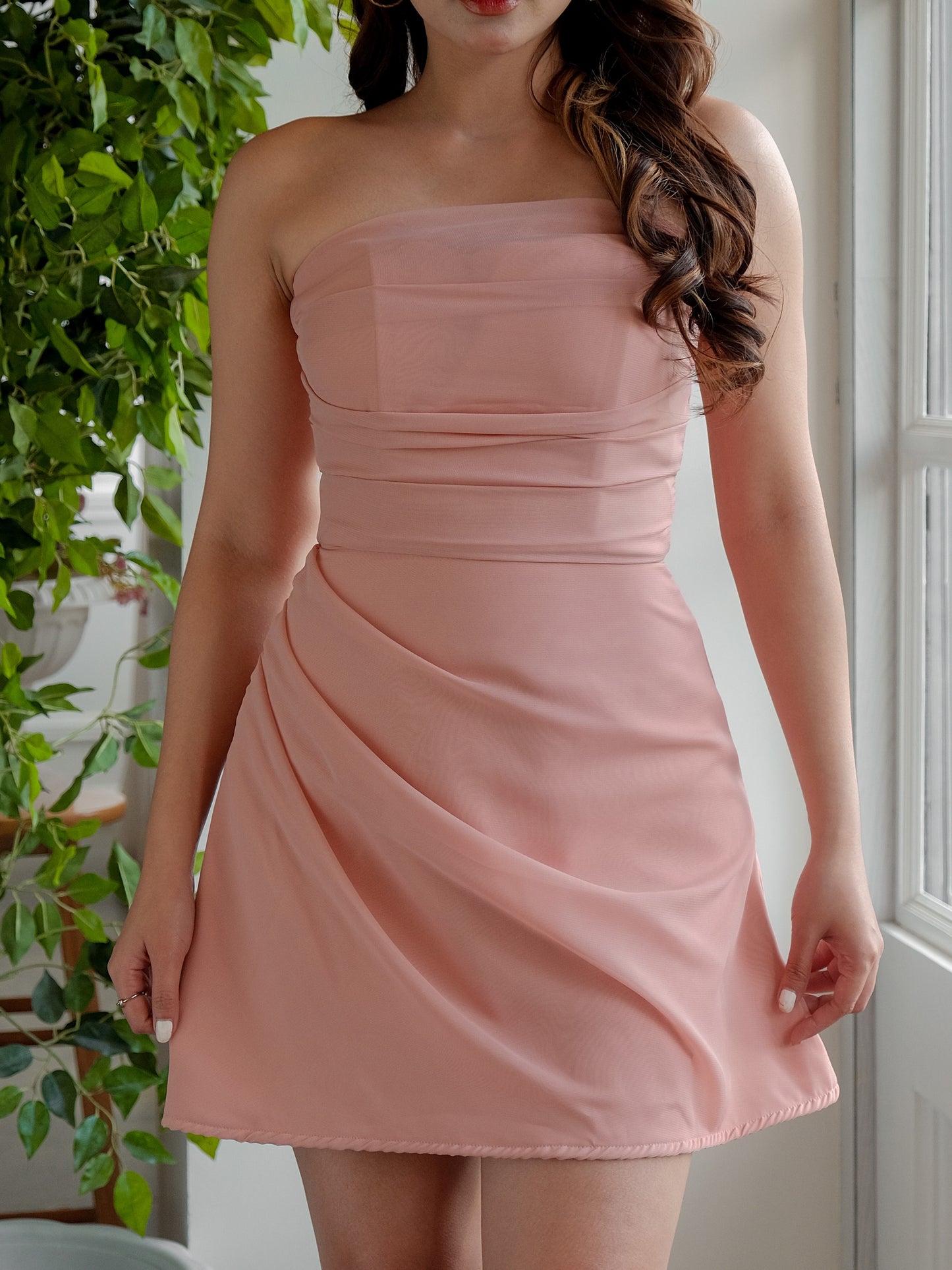 Claudette Bandeau Mesh Mini Dress - Heather Clothing