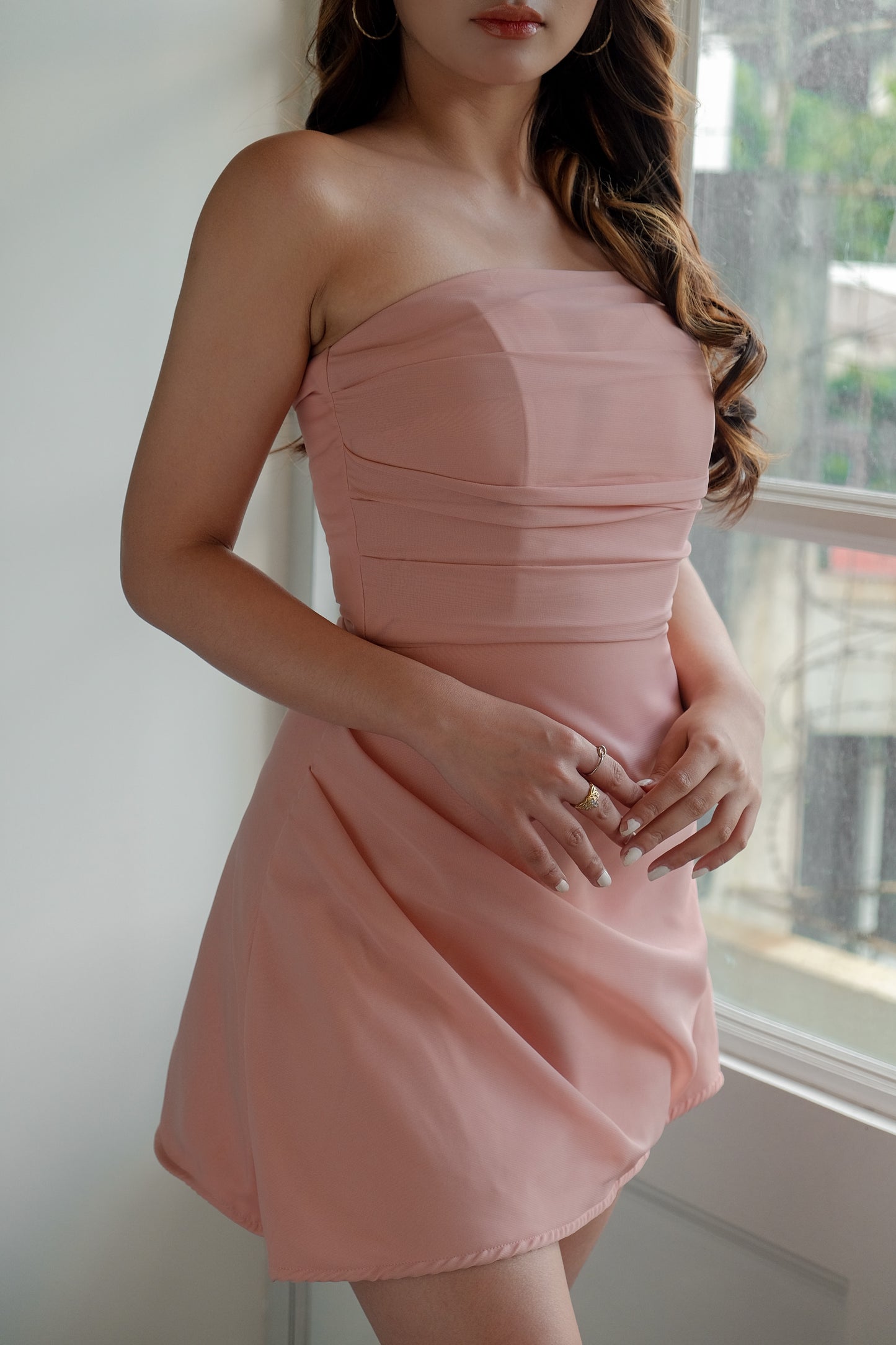 Claudette Bandeau Mesh Mini Dress - Heather Clothing