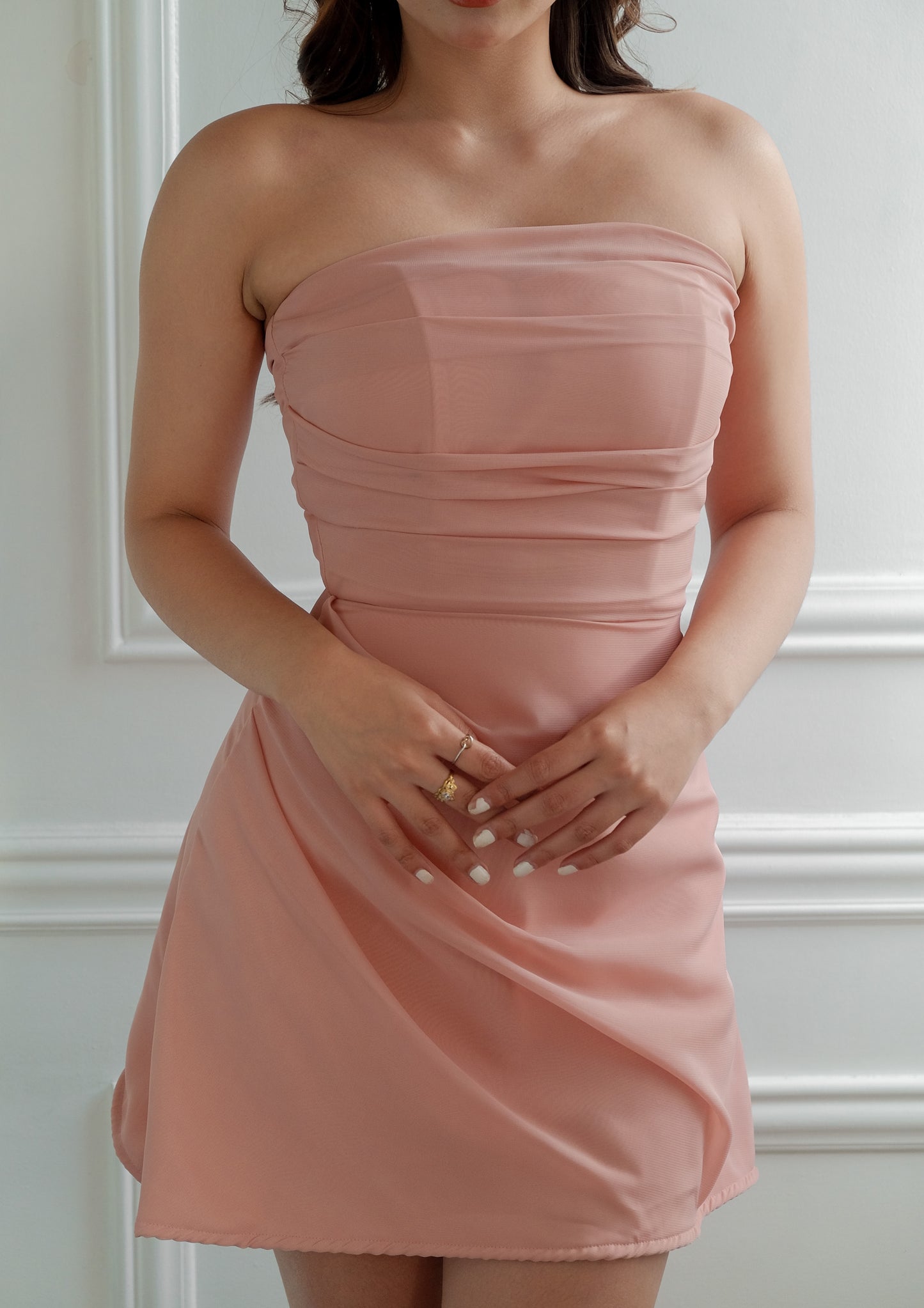 Claudette Bandeau Mesh Mini Dress - Heather Clothing