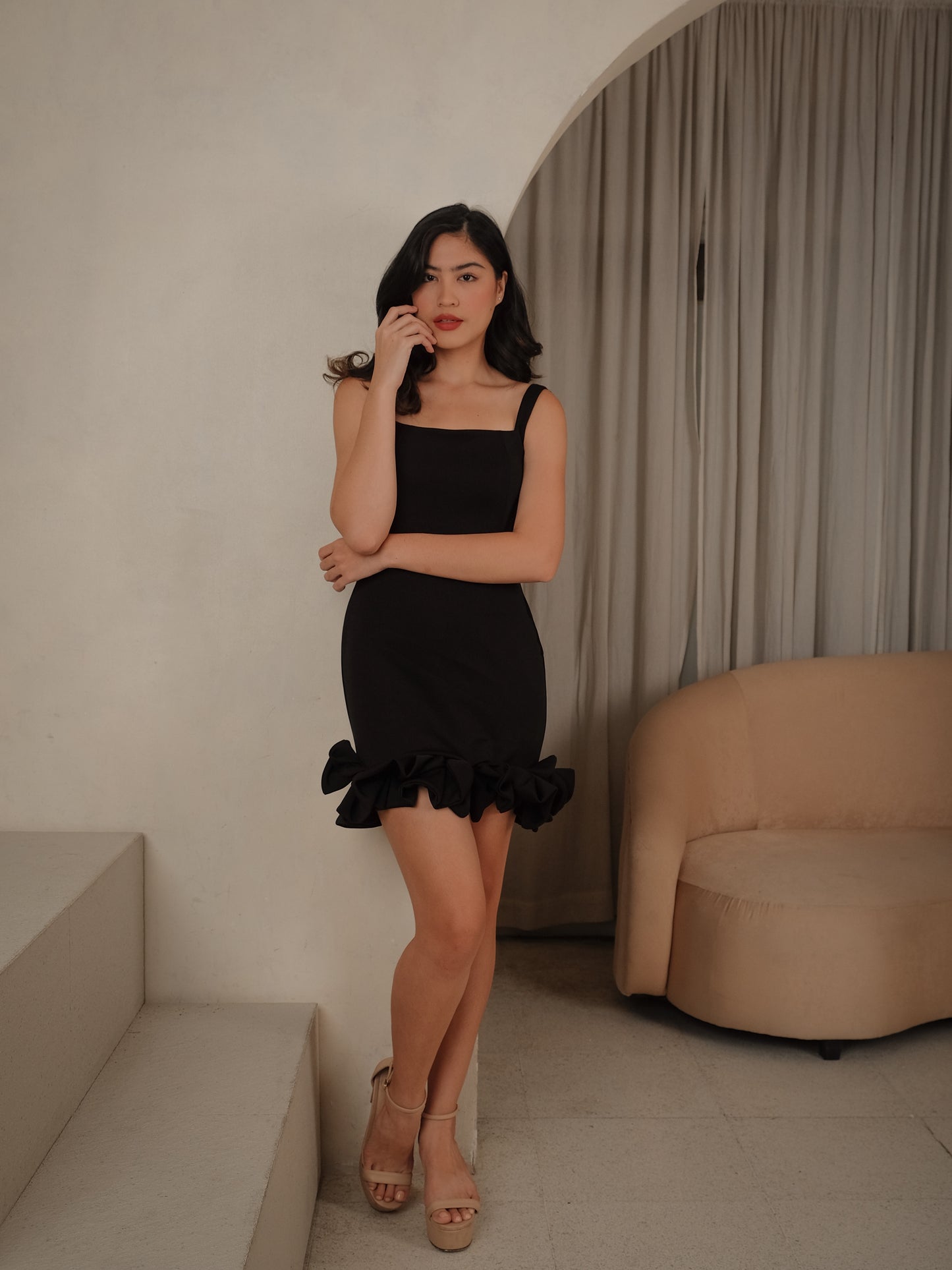 Florian Squareneck Mini Dress
