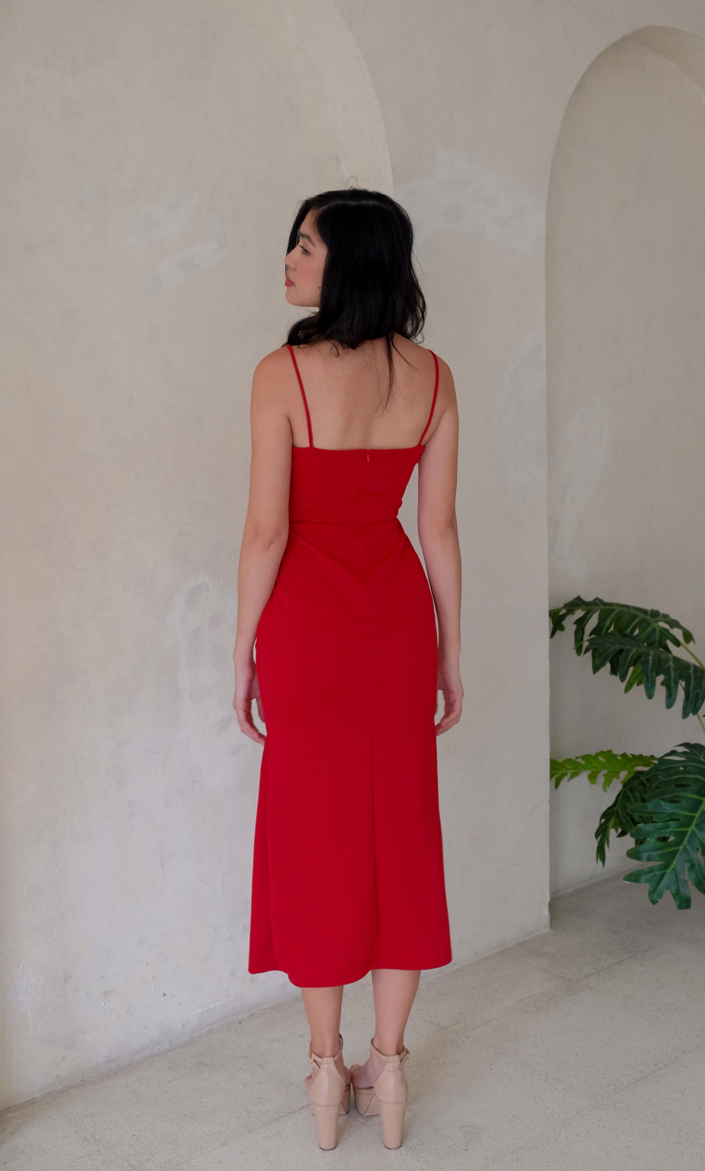 Minna Plunge Corset Midi Dress