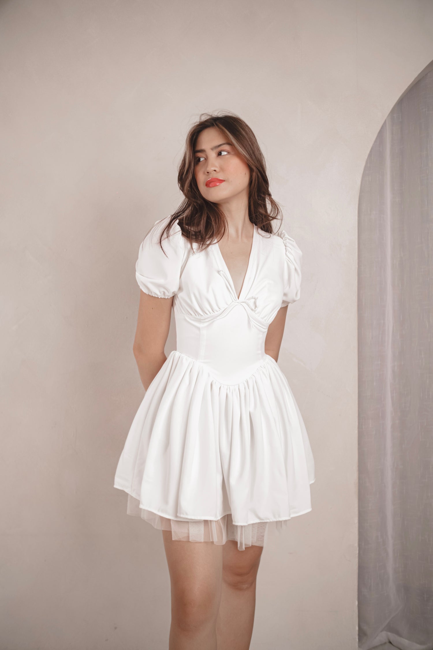 Sabrina Puff-sleeved Mini Dress