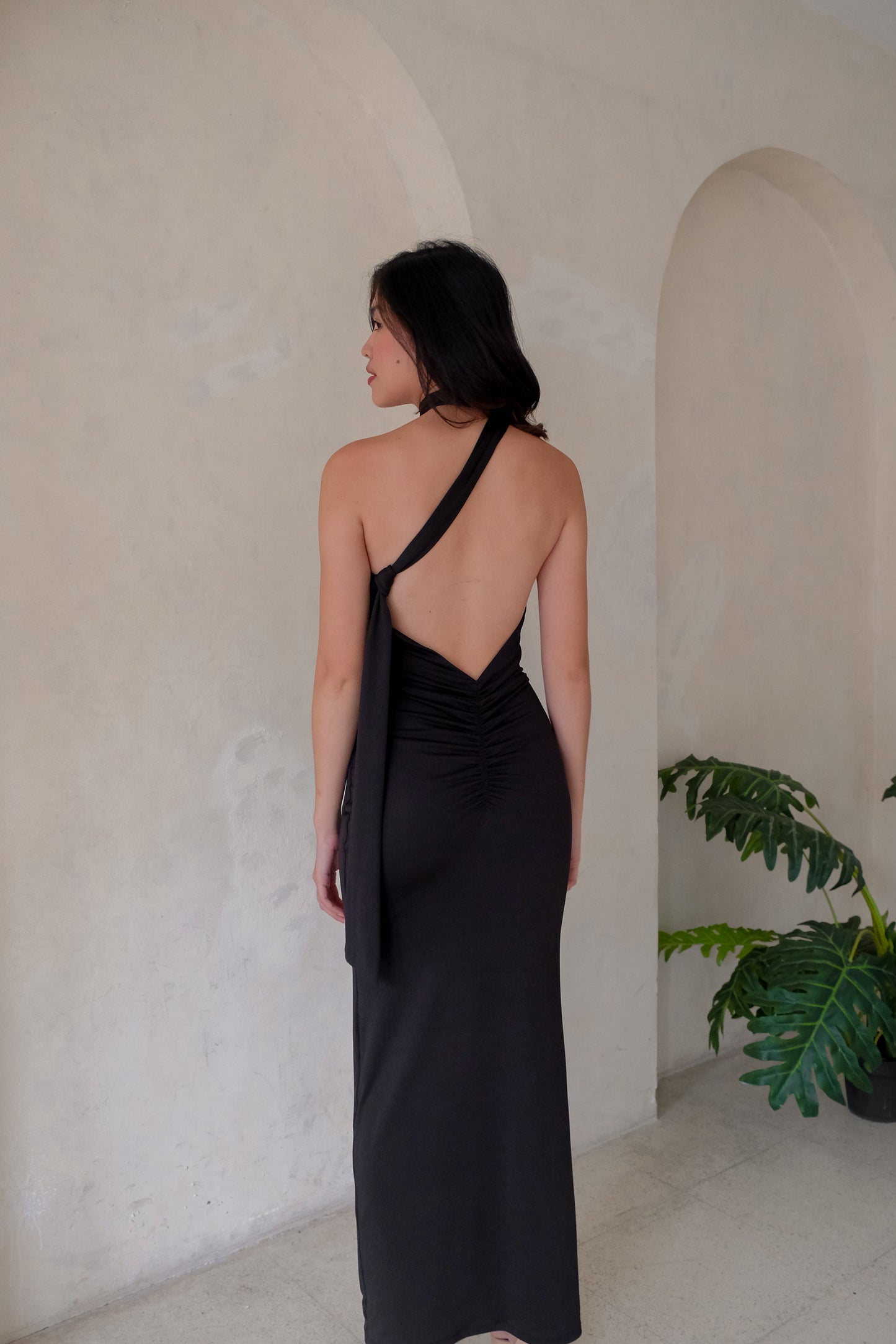 Vivienne One-Shoulder Backless Maxi Dress