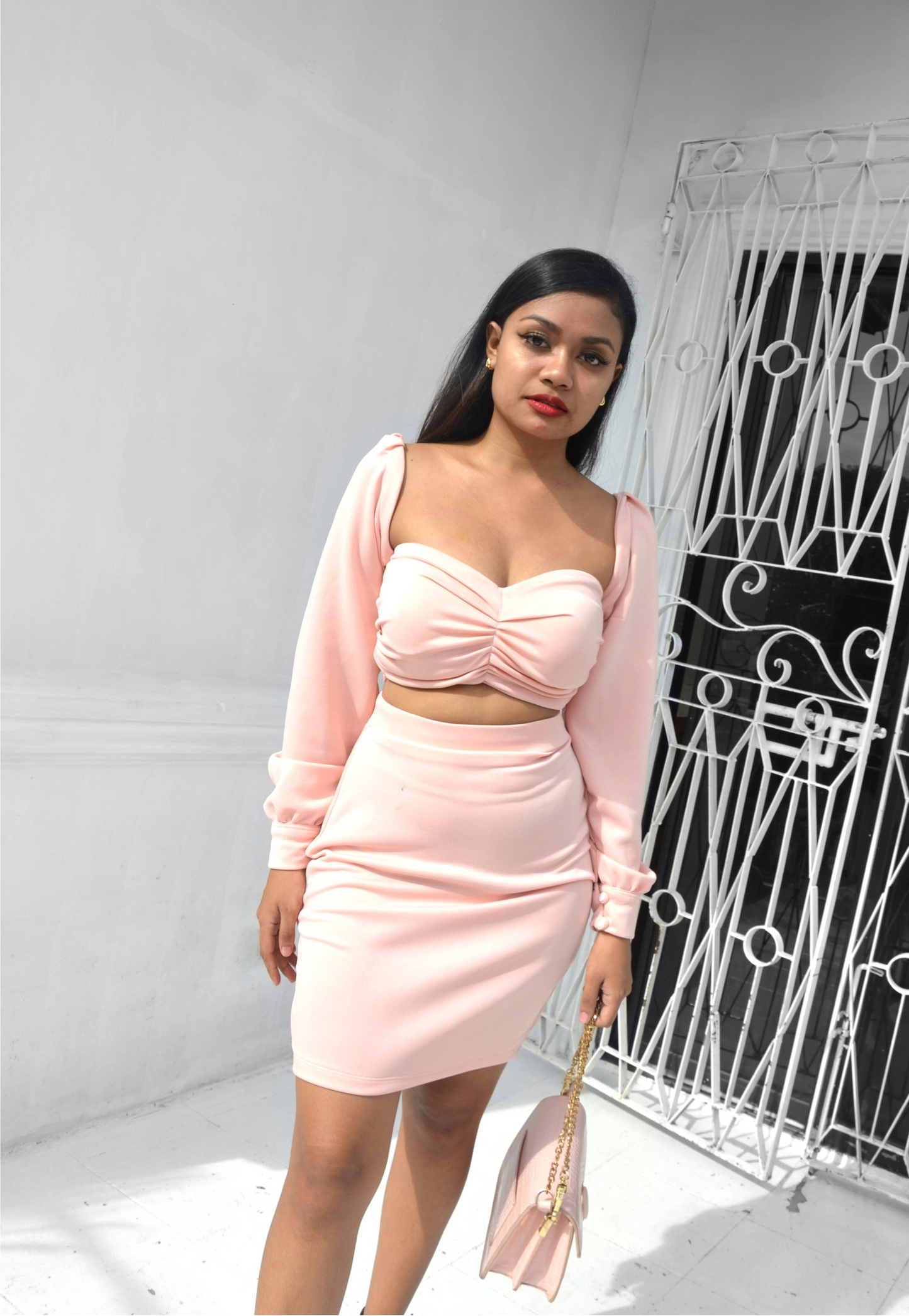 Bustier Ruched Longsleeved Crop Top