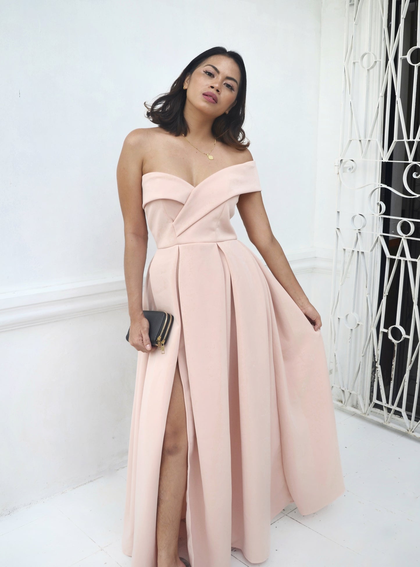 One-Shoulder Wrap Maxi Dress