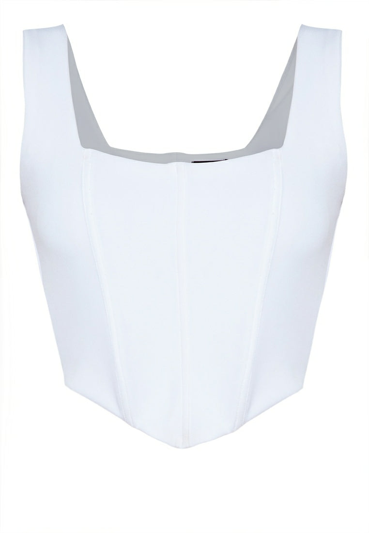 Square Neckline Corset in White