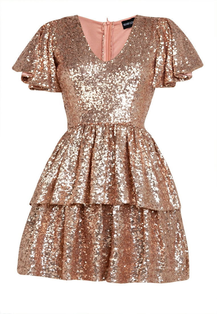 Frill Sequined Dress