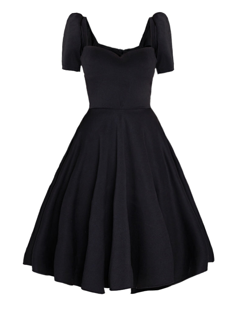 Puff Sleeved Dress in Black