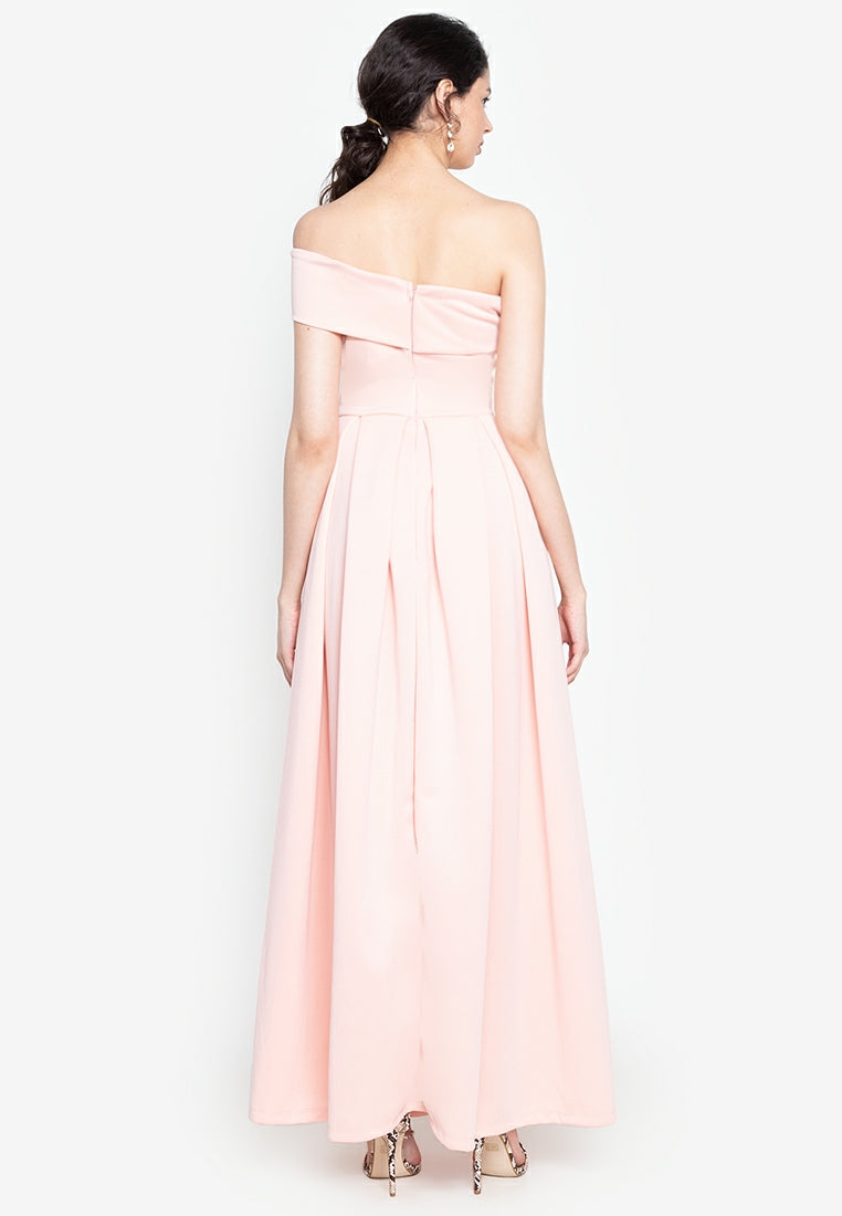 One-Shoulder Wrap Maxi Dress