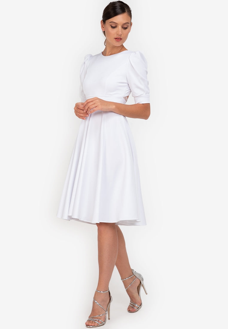 Puff Sleeved Midi Dress