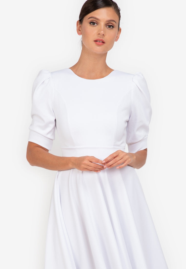 Puff Sleeved Midi Dress