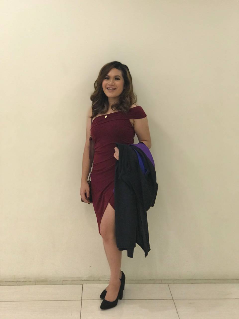 One-shoulder Wrap Bodycon Dress in Maroon