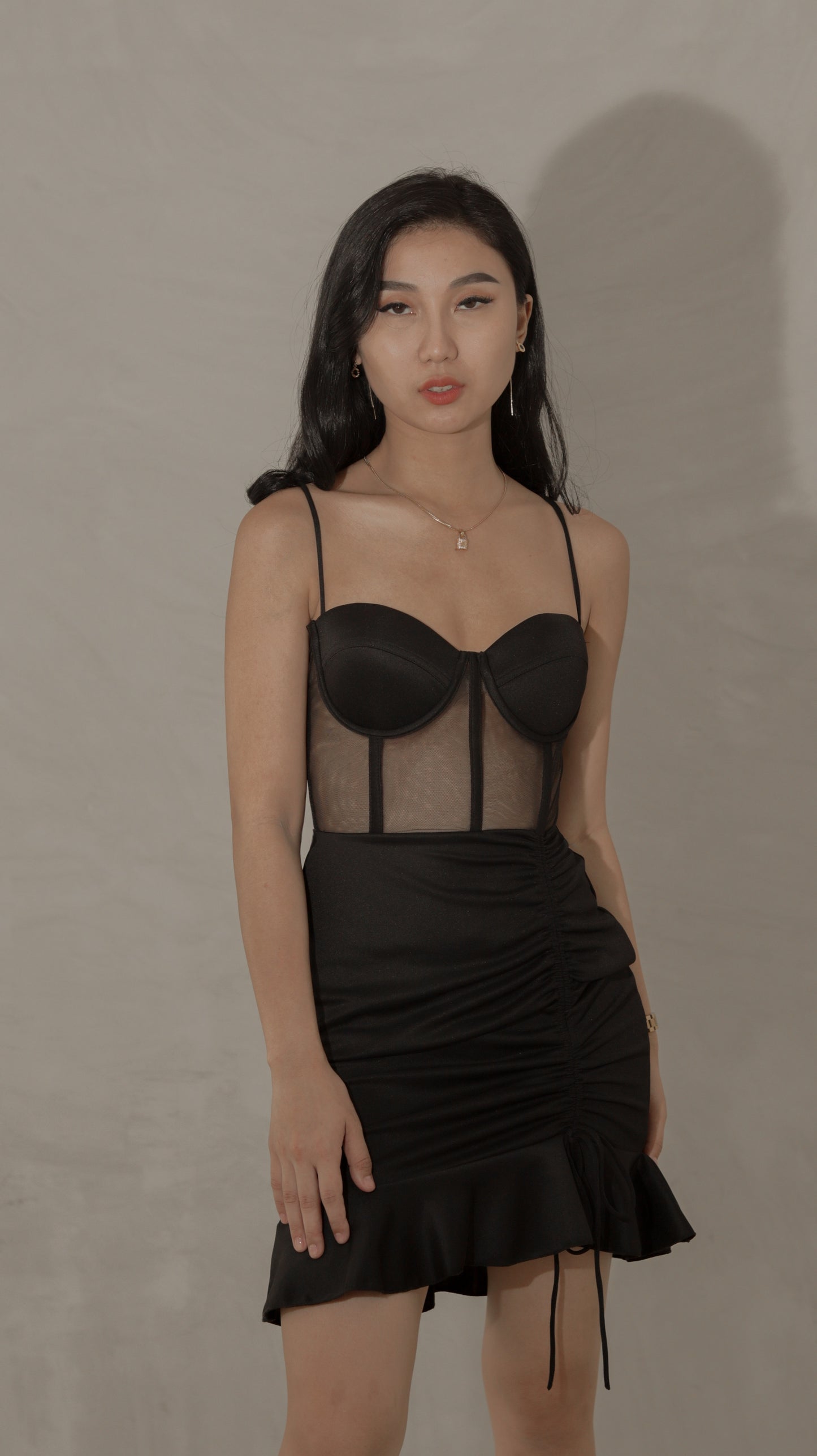 Meshin' Around See-through Bustier Mini Dress