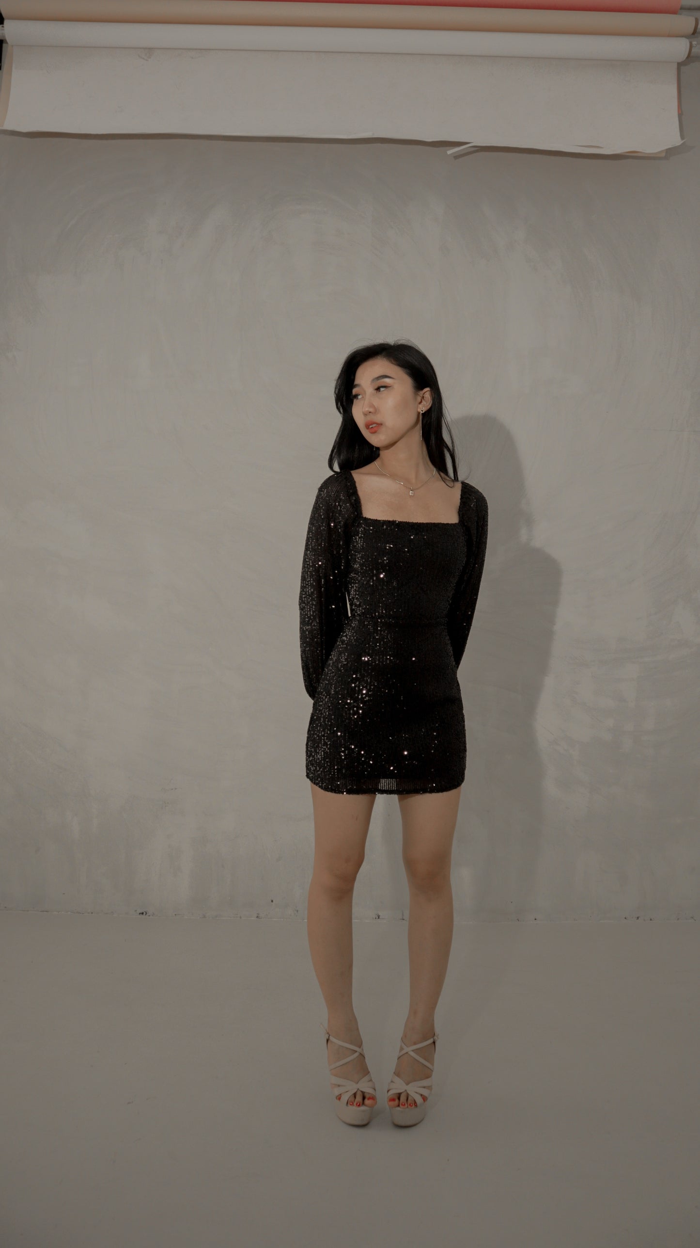 Zohar Long-sleeved Sequin Mini Dress