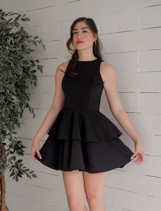 Leonora Two-tiered Halter Mini Dress