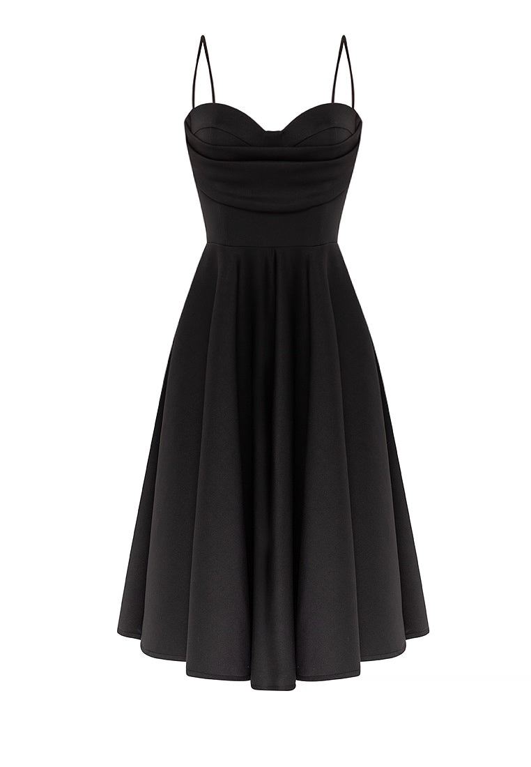 Joslin Bustier Midi Dress in Black – Heather Clothing