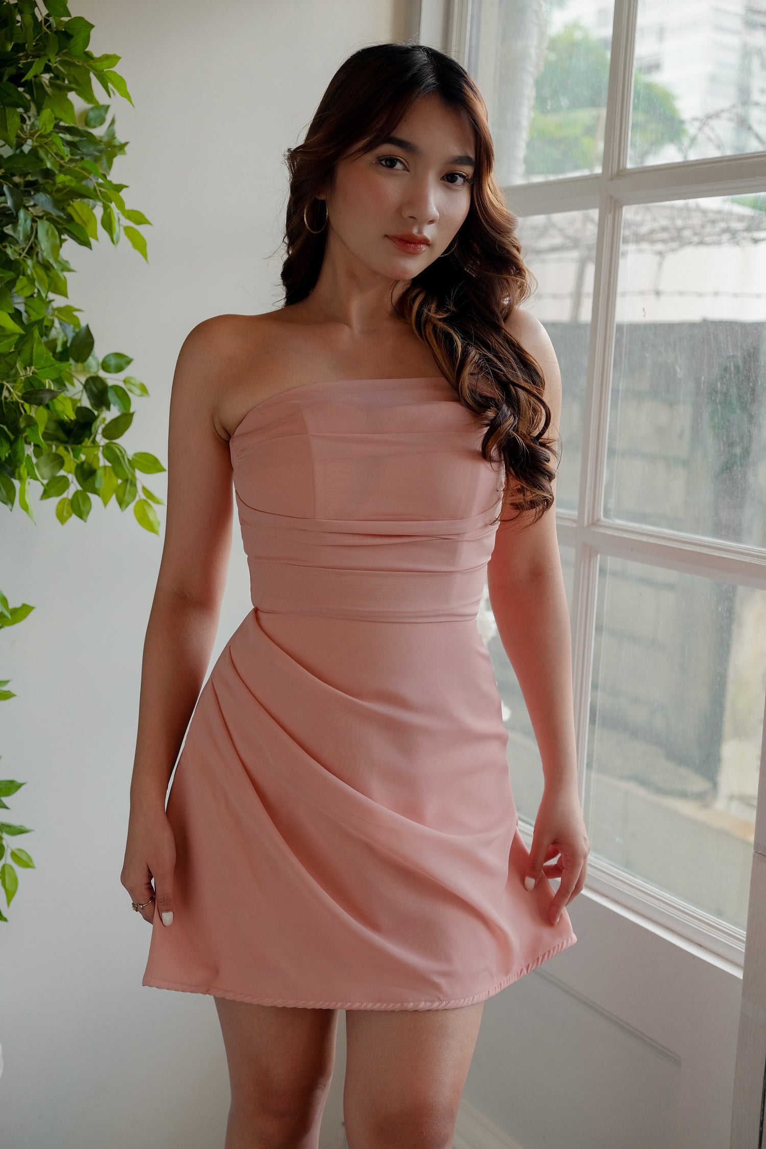 Claudette Bandeau Mesh Mini Dress - Heather Clothing
