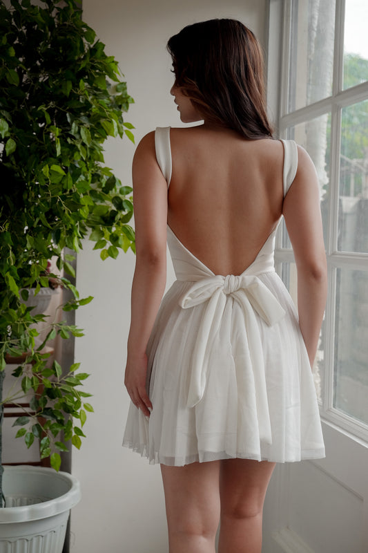Squareneck Corset Tulle Mini Dress