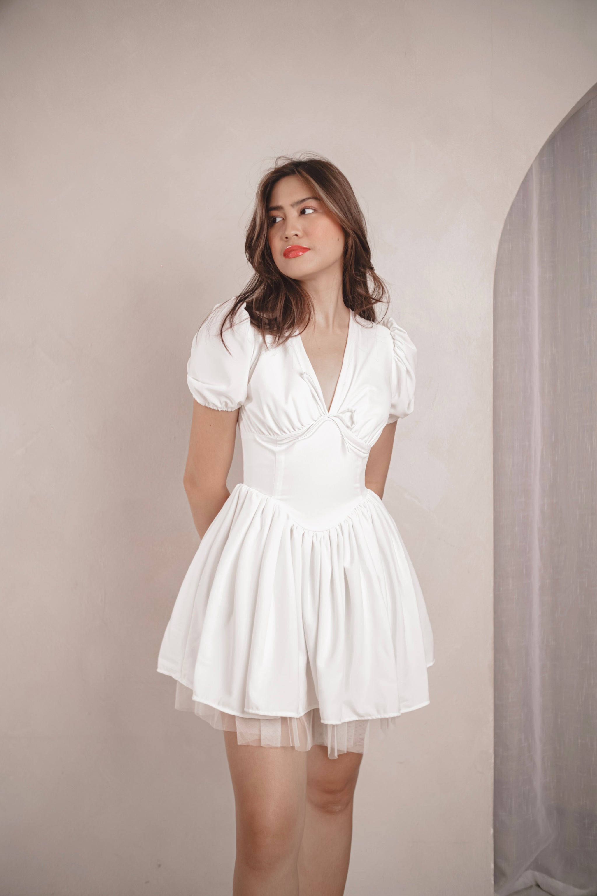 Sabrina Puff-sleeved Mini Dress – Heather Clothing