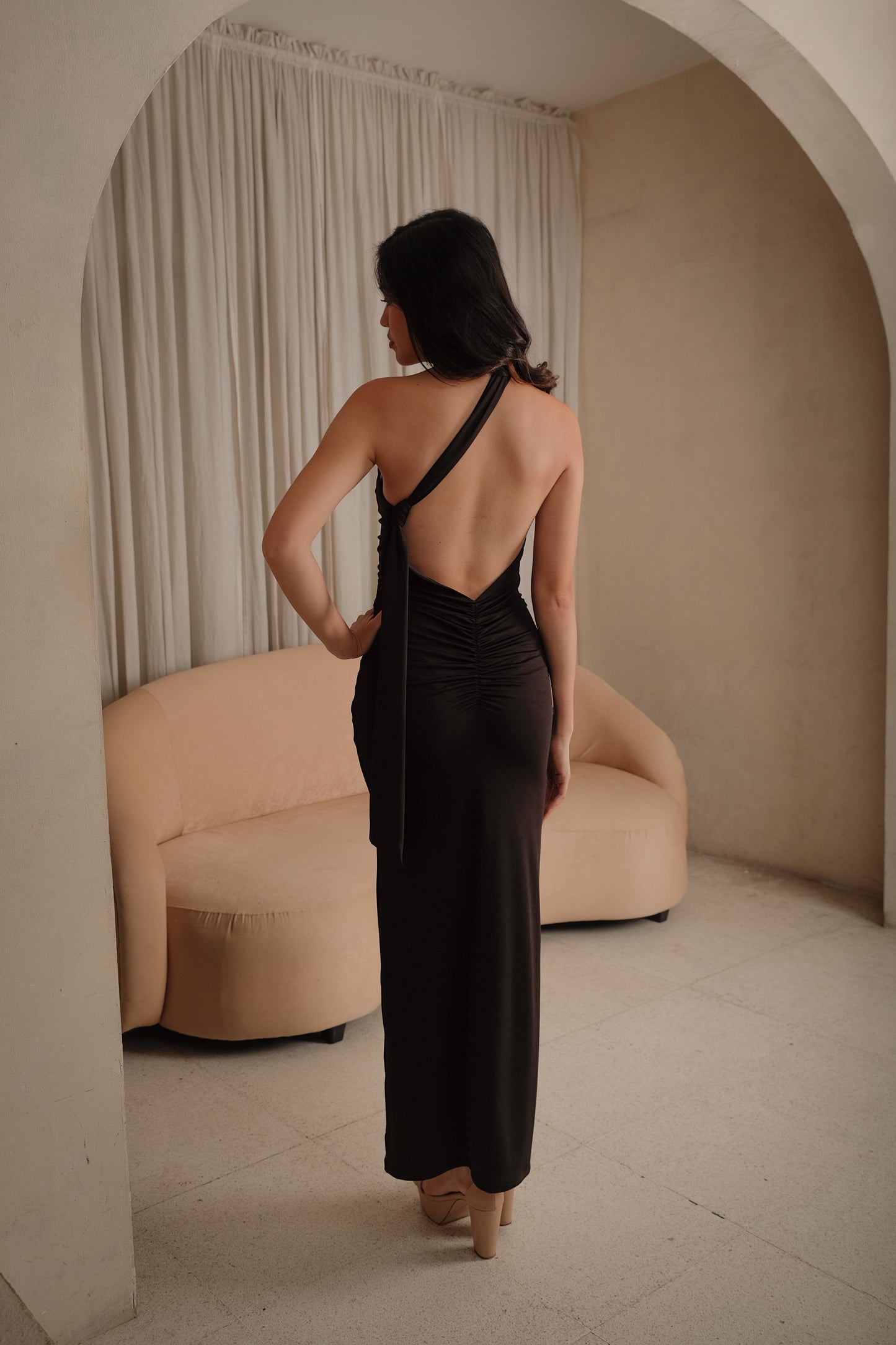 Vivienne One-Shoulder Backless Maxi Dress