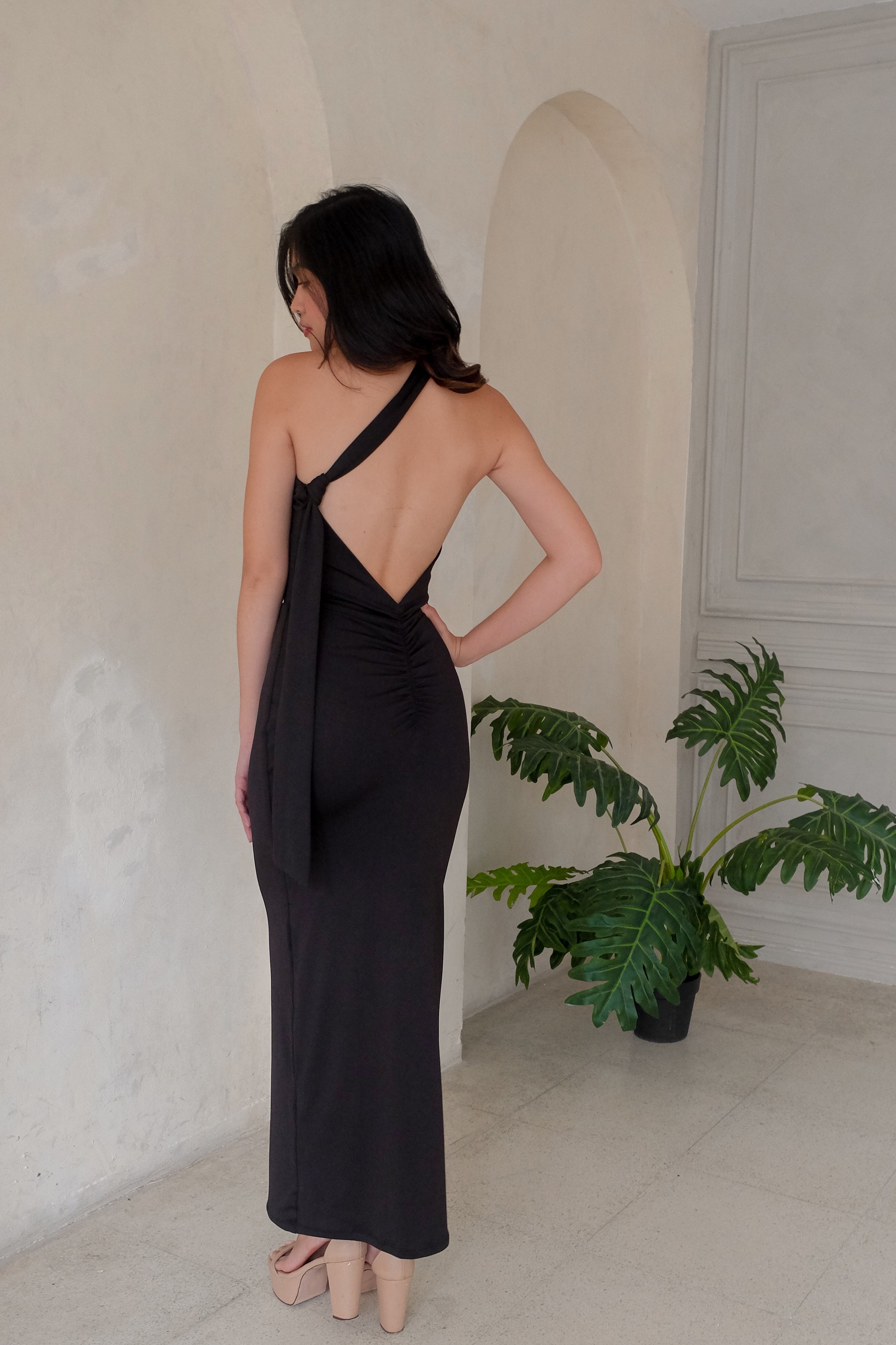 Vivienne One-Shoulder Backless Maxi Dress – Heather Clothing