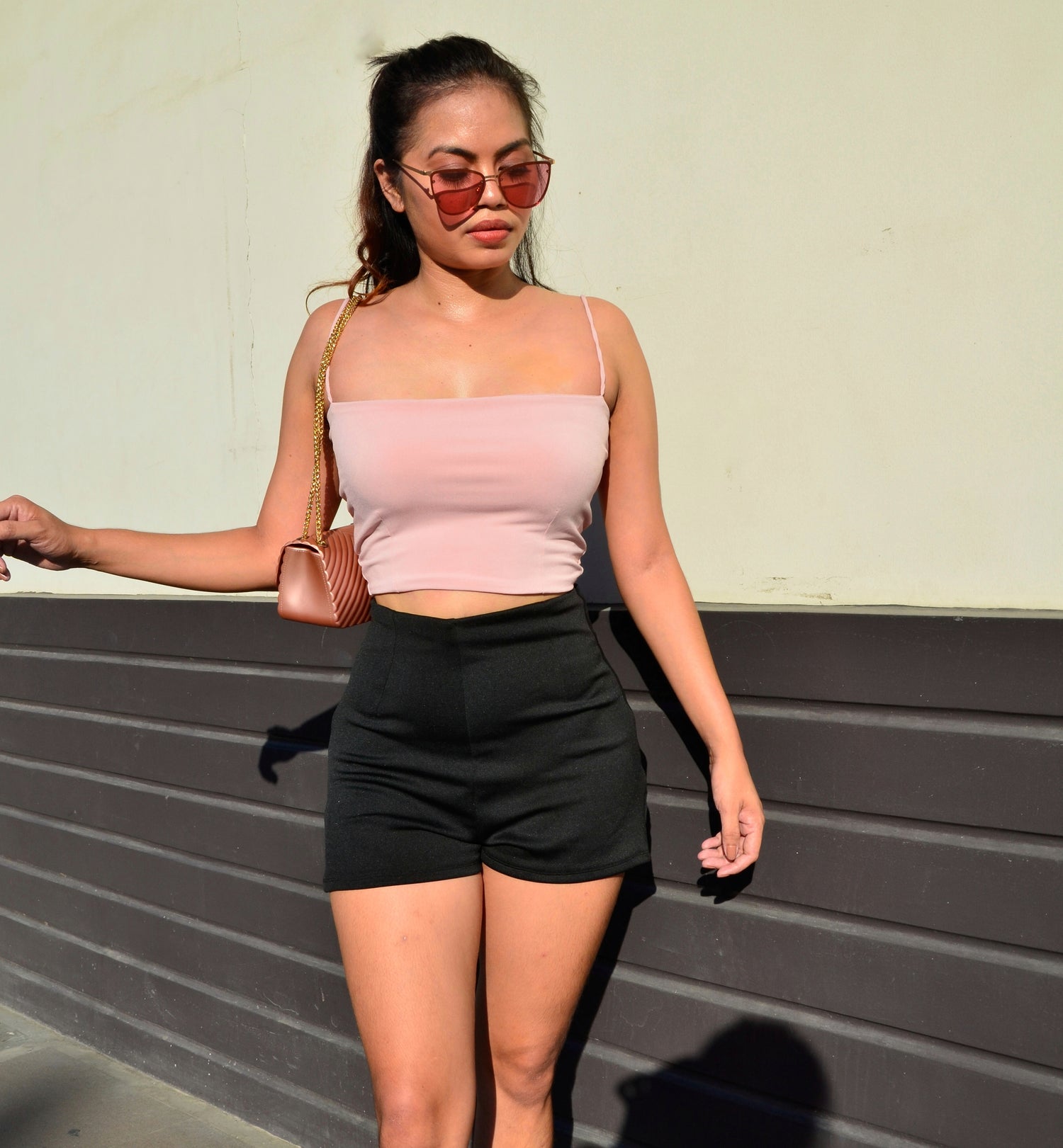 High-waisted Shorts in Black