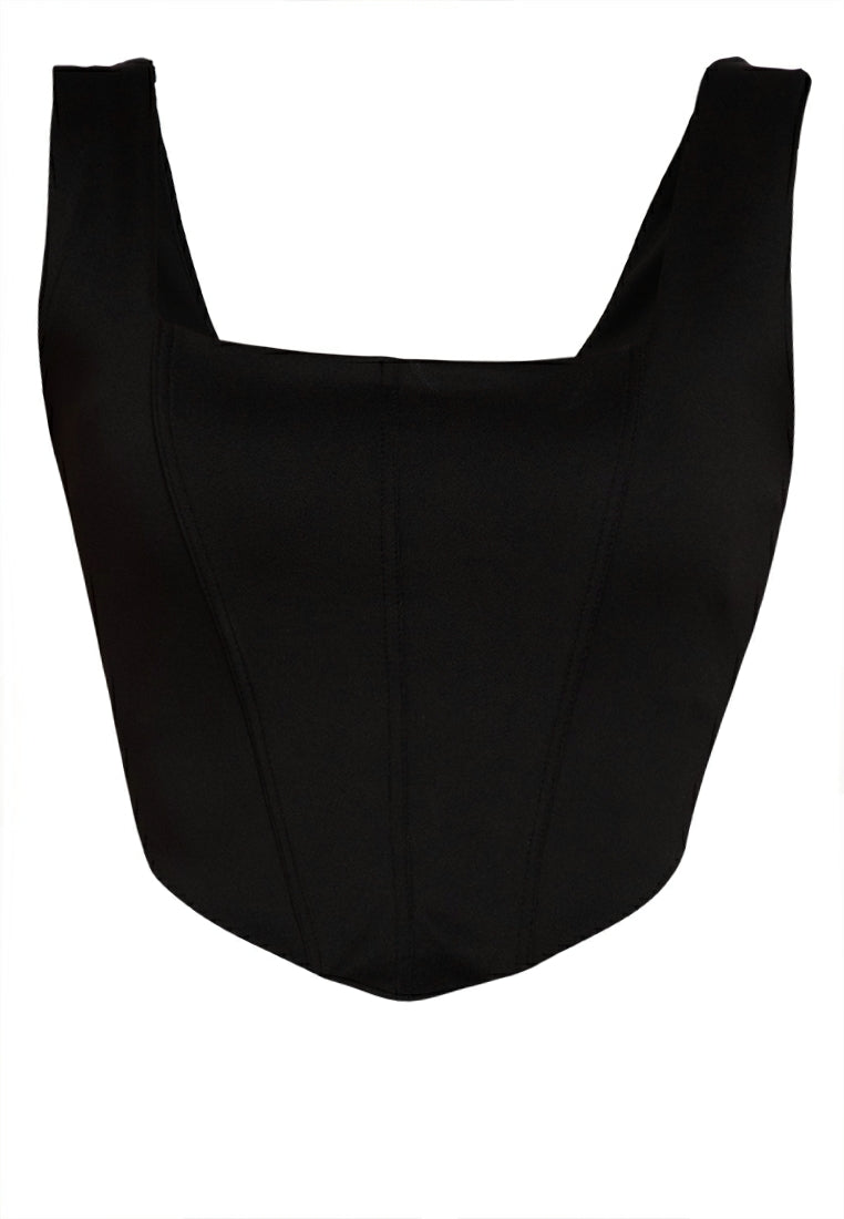 Square Neckline Corset in Black