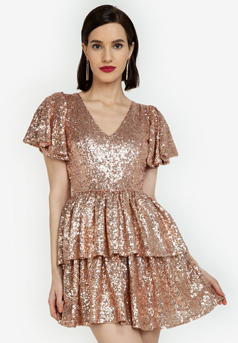 Frill Sequined Dress