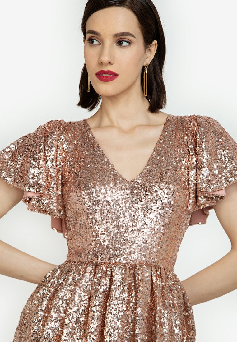 Frill Sequined Dress