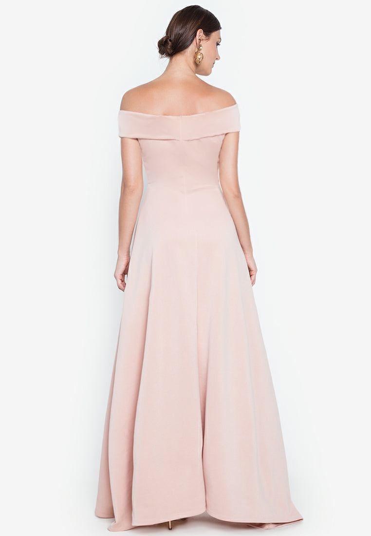 Off-the-Shoulder Maxi Dress in Dusty Pink