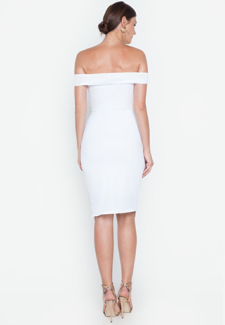 Wrap Bodycon Mini Dress in White