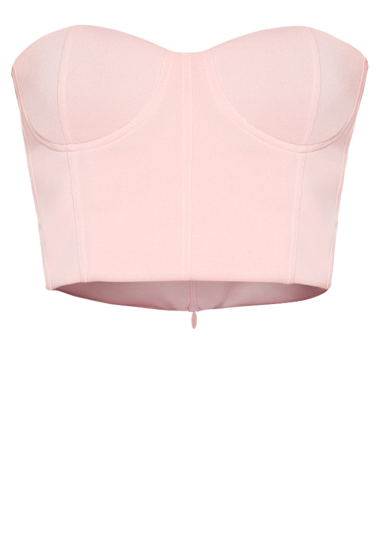 Basic Bustier Crop Top in Dusty Pink