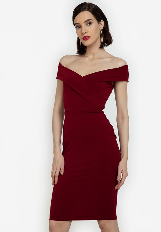 Off-the-Shoulder Midi Dress