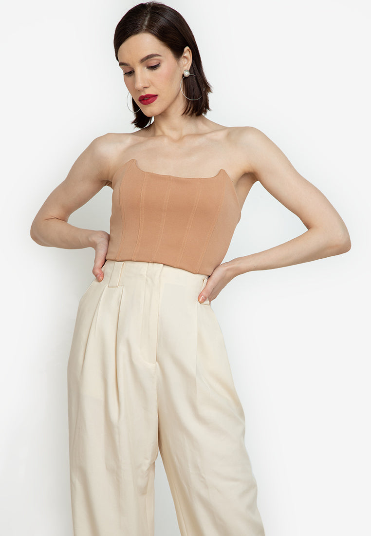 Corset Crop Top in Mocha