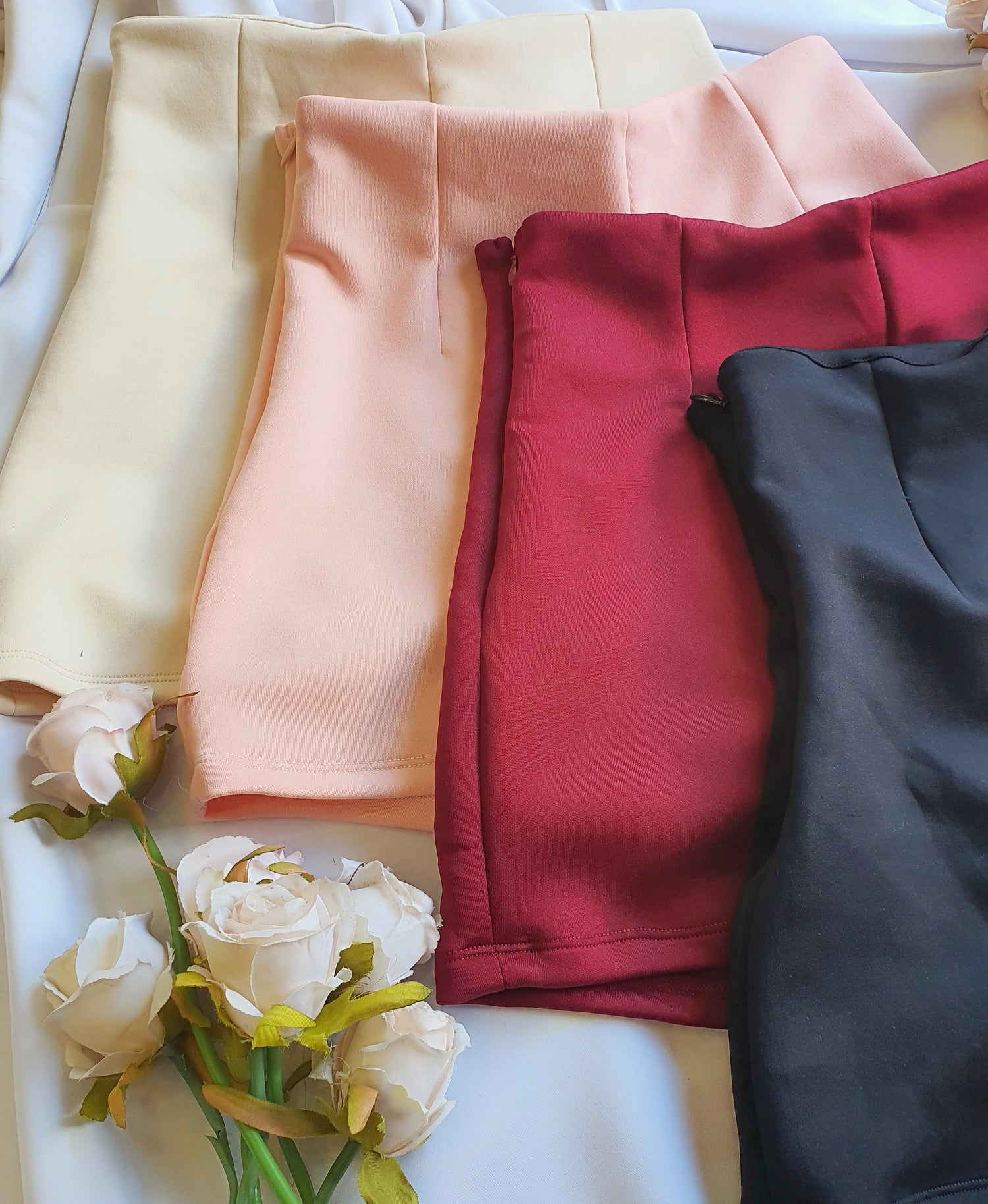 High-waisted Shorts in Dusty Pink
