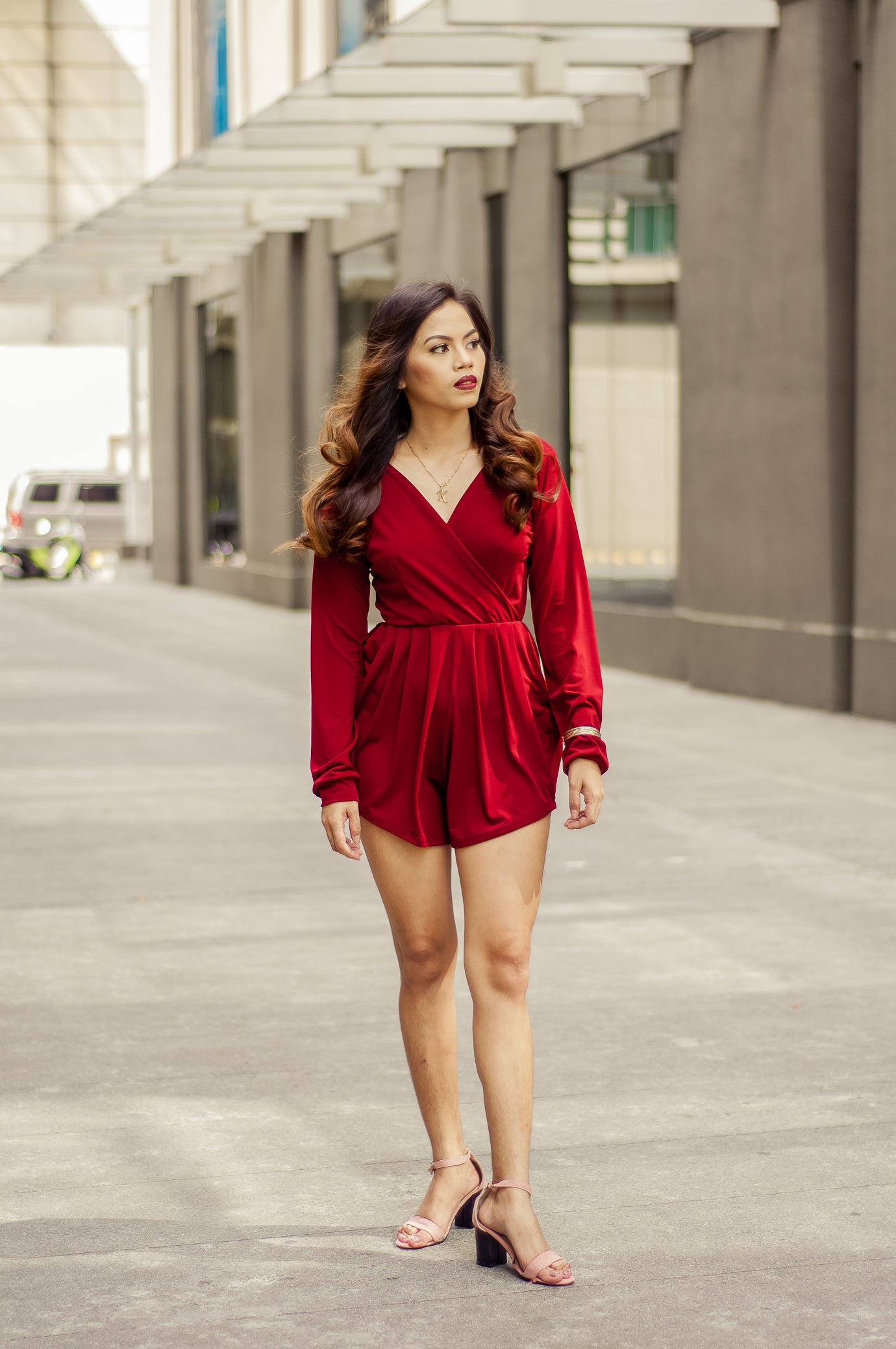 Long-Sleeved Wrap Playsuit