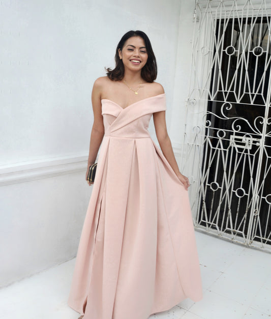 One-Shoulder Wrap Maxi Dress