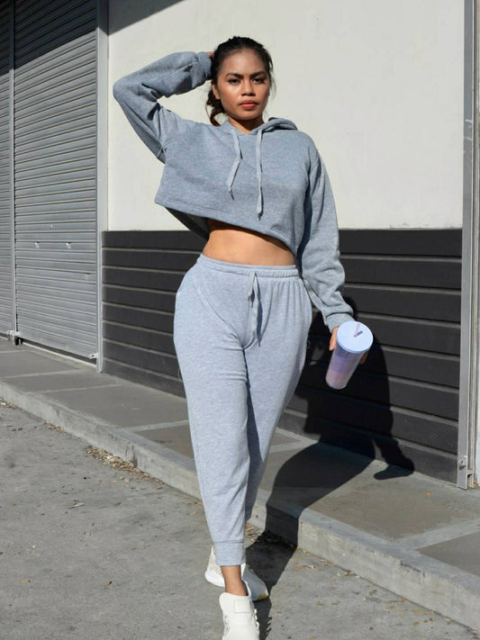 Croptop Hoodie in Gray
